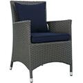 East End Imports Sojourn Outdoor Patio Armchair- Canvas Navy EEI-1924-CHC-NAV